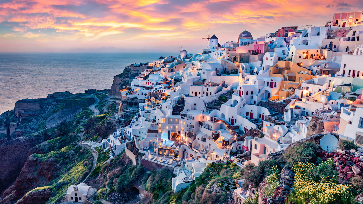 Scenic view of Santorini